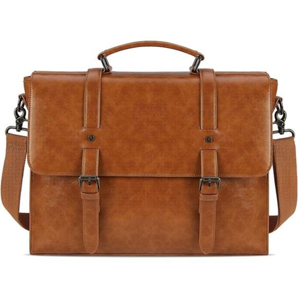 Mens Messenger Bag Waxed Canvas Briefcase 15.6 Inch  Mens Messenger Bag Vintage 15.6 Inch Waterproof Leather Laptop Briefcase